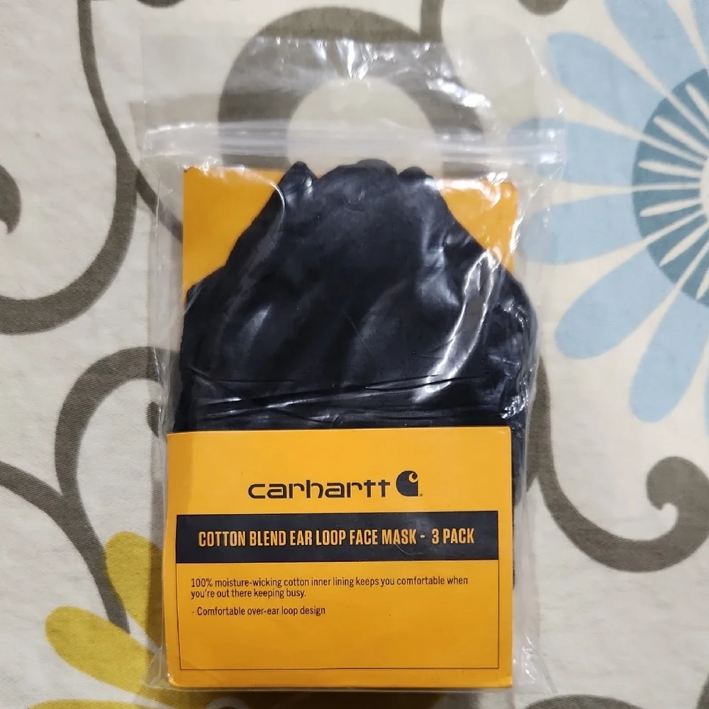NWT Carhartt Ear Loop Face Mask 3-Pack - One Size